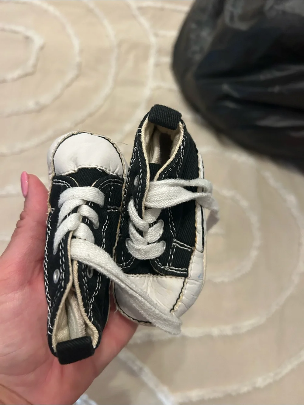 Converse Black & White Canvas Baby Walker Shoes